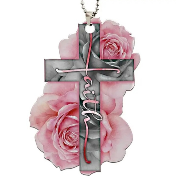 NEW 1 piece Cross wing rose, daisy car rear view mirror accessories - Picture 2 of 5